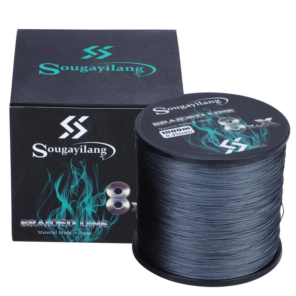 Sougayilang 8x x Strands Braided PE Fishing Line 300M Strong Braided Fishing Line Multifilament PE Line 7.6-45.8KG