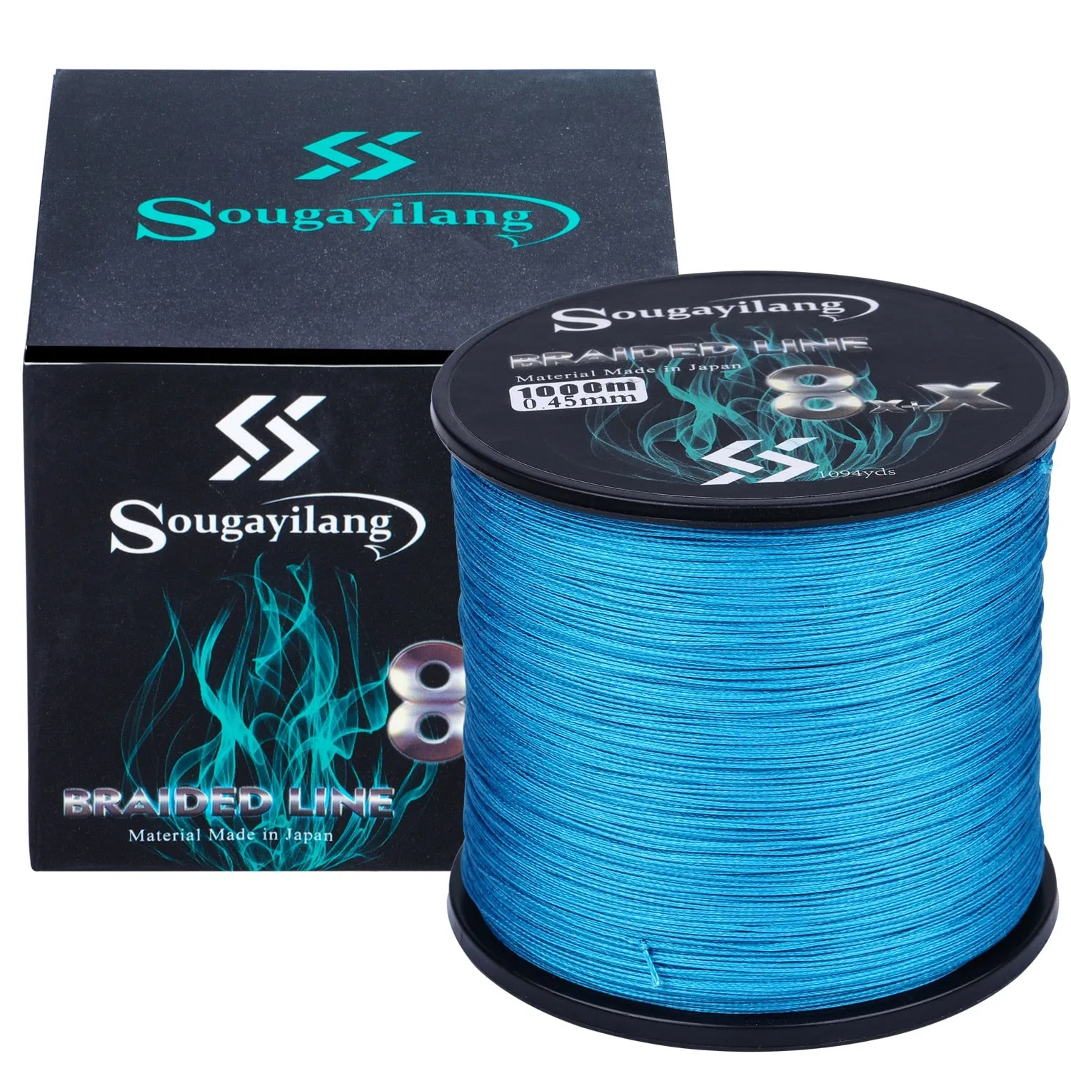 Sougayilang 8x x Strands Braided PE Fishing Line 300M Strong Braided Fishing Line Multifilament PE Line 7.6-45.8KG