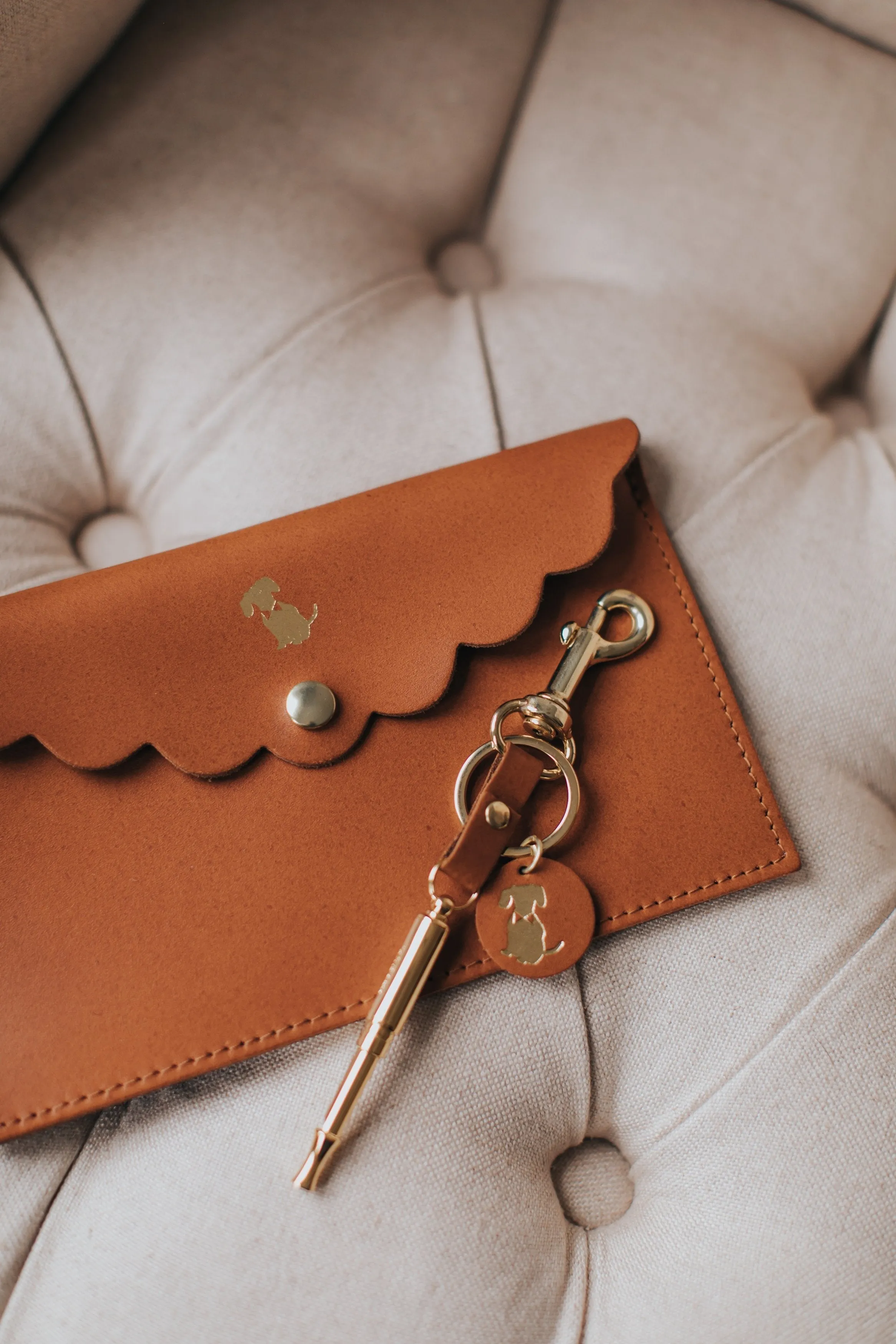 'The Teddy' Scalloped Tan Purse