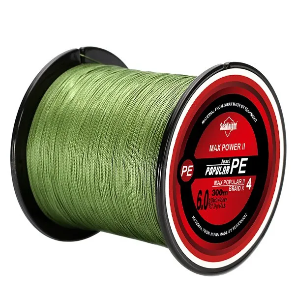 TriPoseidon Series 4 Strands 300M PE Braided Fishing Line 8-80LB Multifilament Fishing Line Smooth Carp Fishing