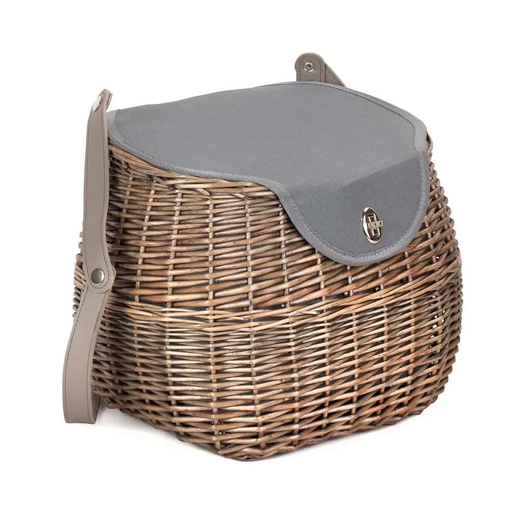Two Person Creel Picnic Basket Hamper In Grey 110 by Willow