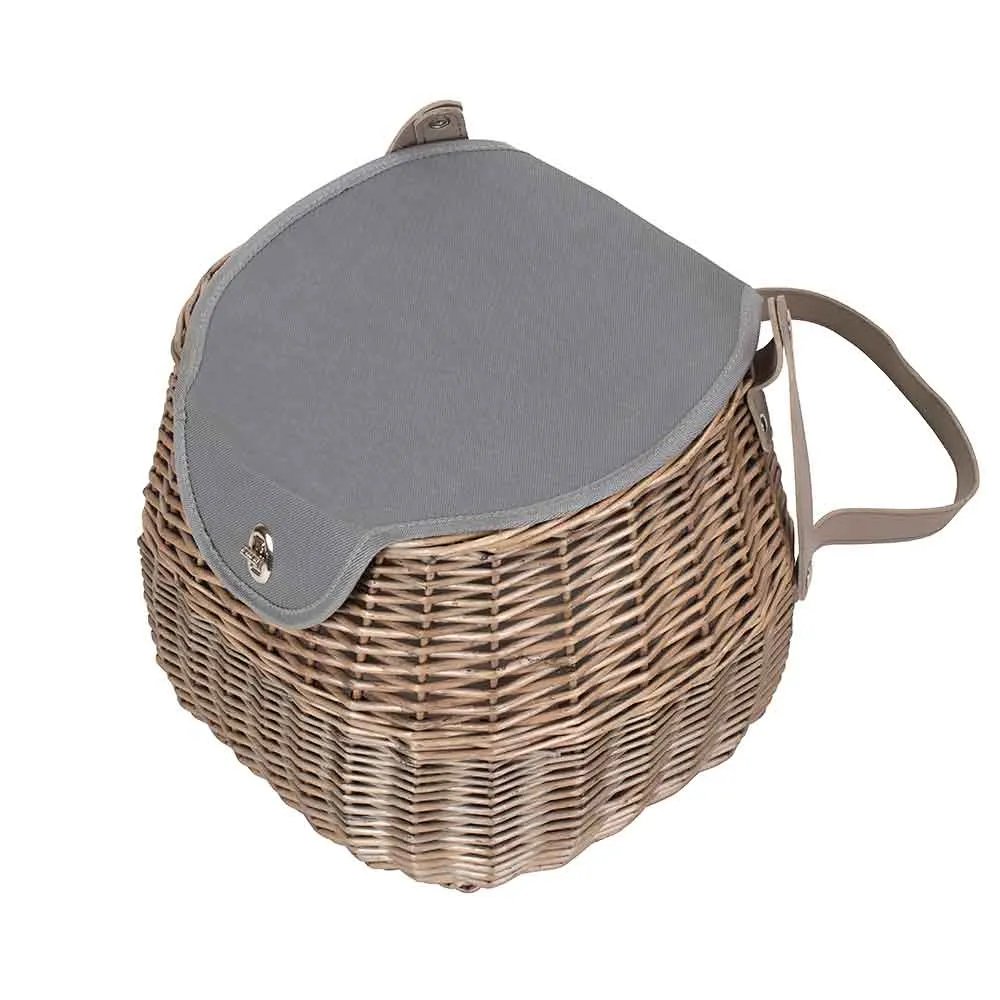Two Person Creel Picnic Basket Hamper In Grey 110 by Willow
