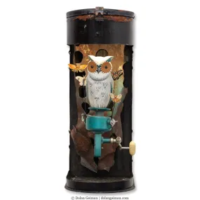 WHIRLIGIG (OWL) original mixed media wall sculpture